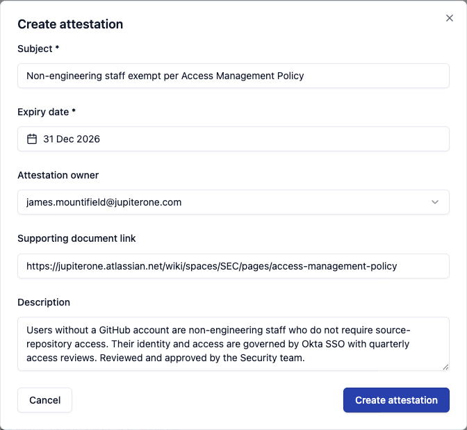 Create an attestation