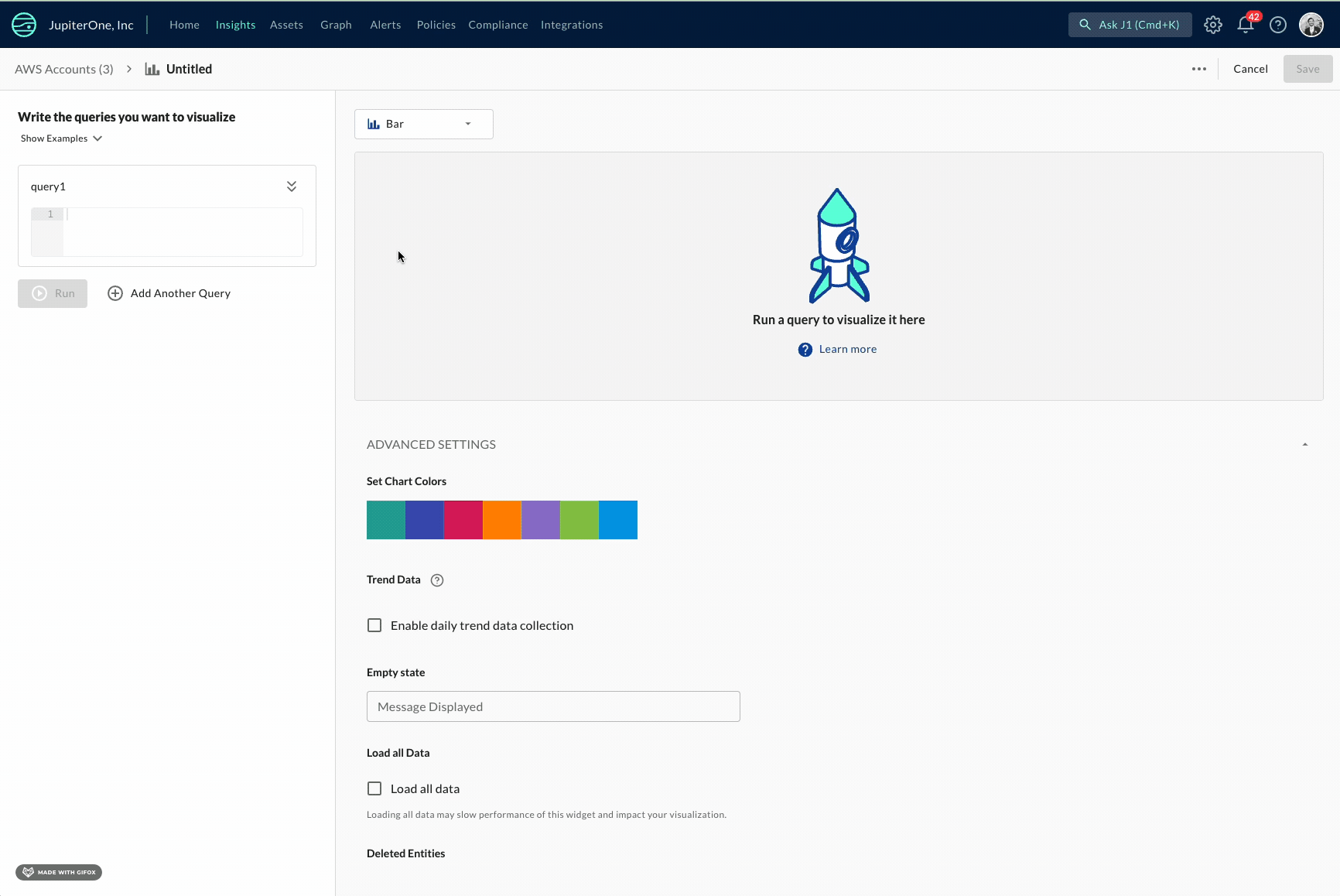 JupiterOne chart preview in the new dashboard creation flow