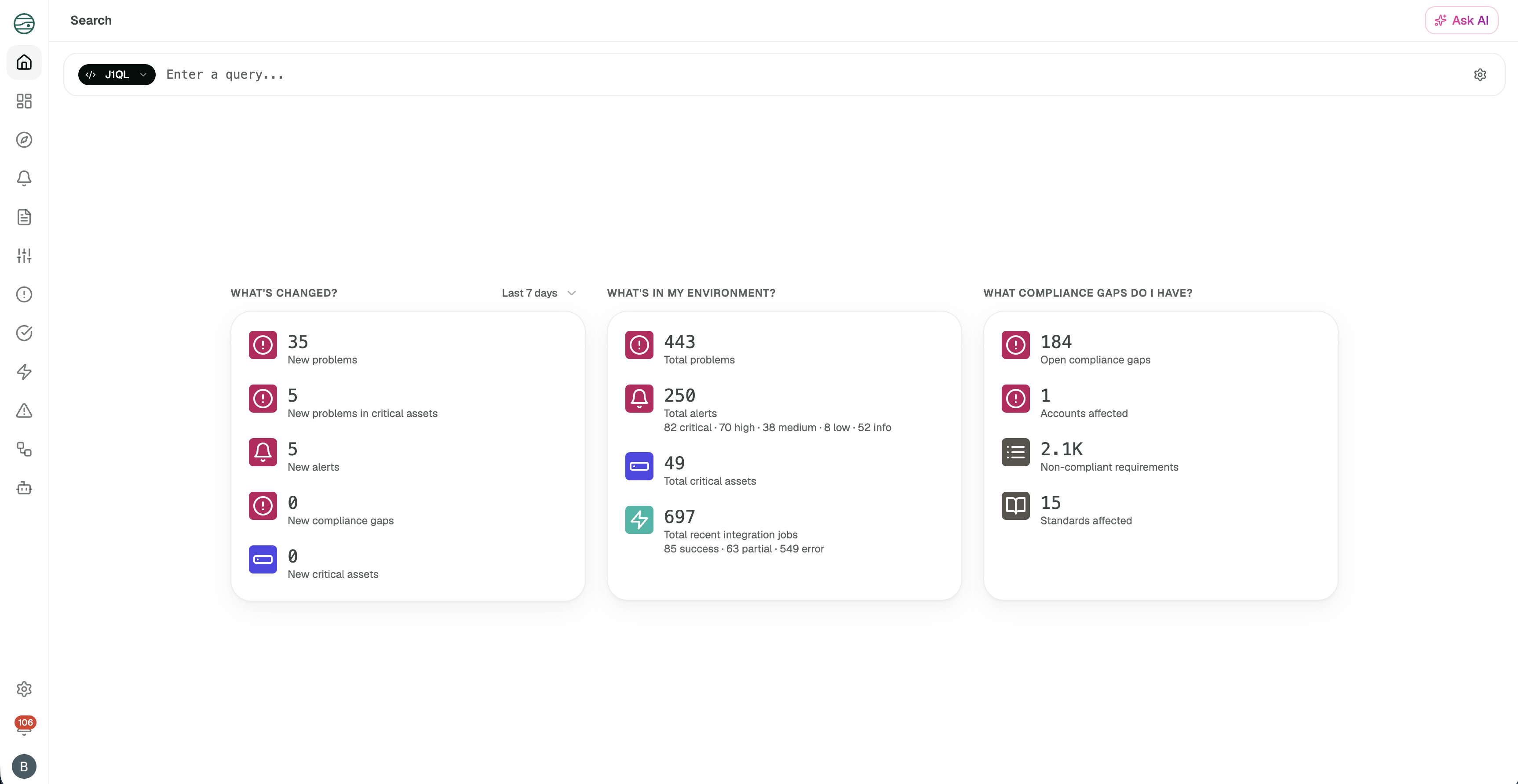 The JupiterOne Dashboard Overview