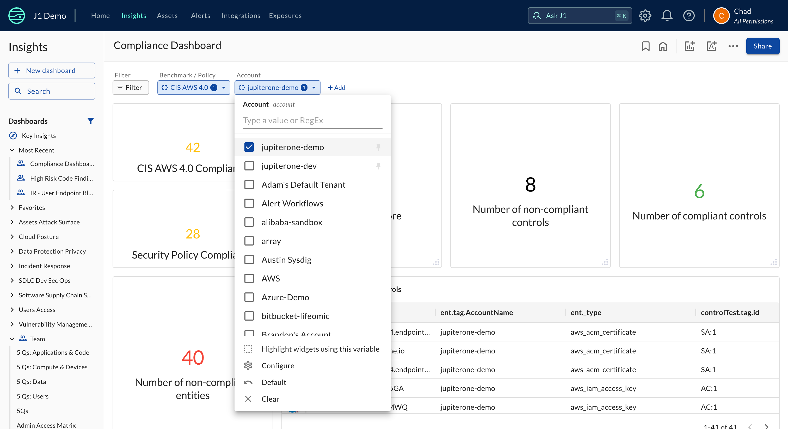 Inline Dashboard Filters