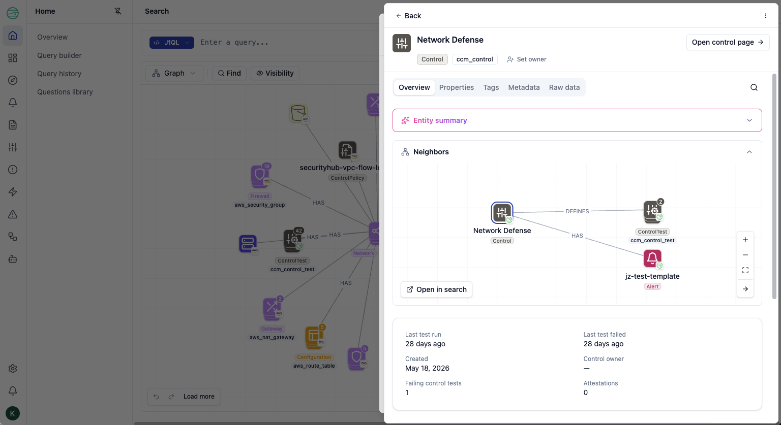 Inspector open alongside graph