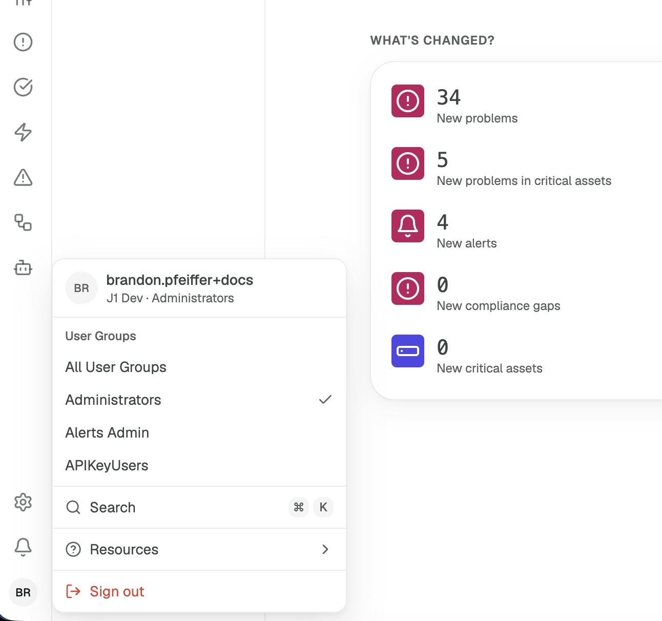 Choosing user permission group in JupiterOne