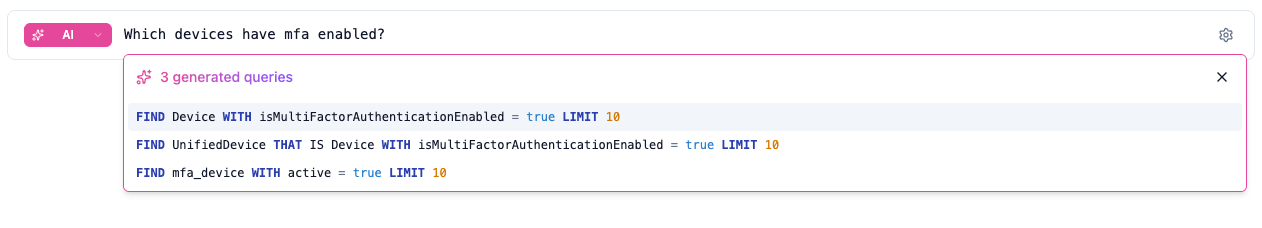 AI query candidates