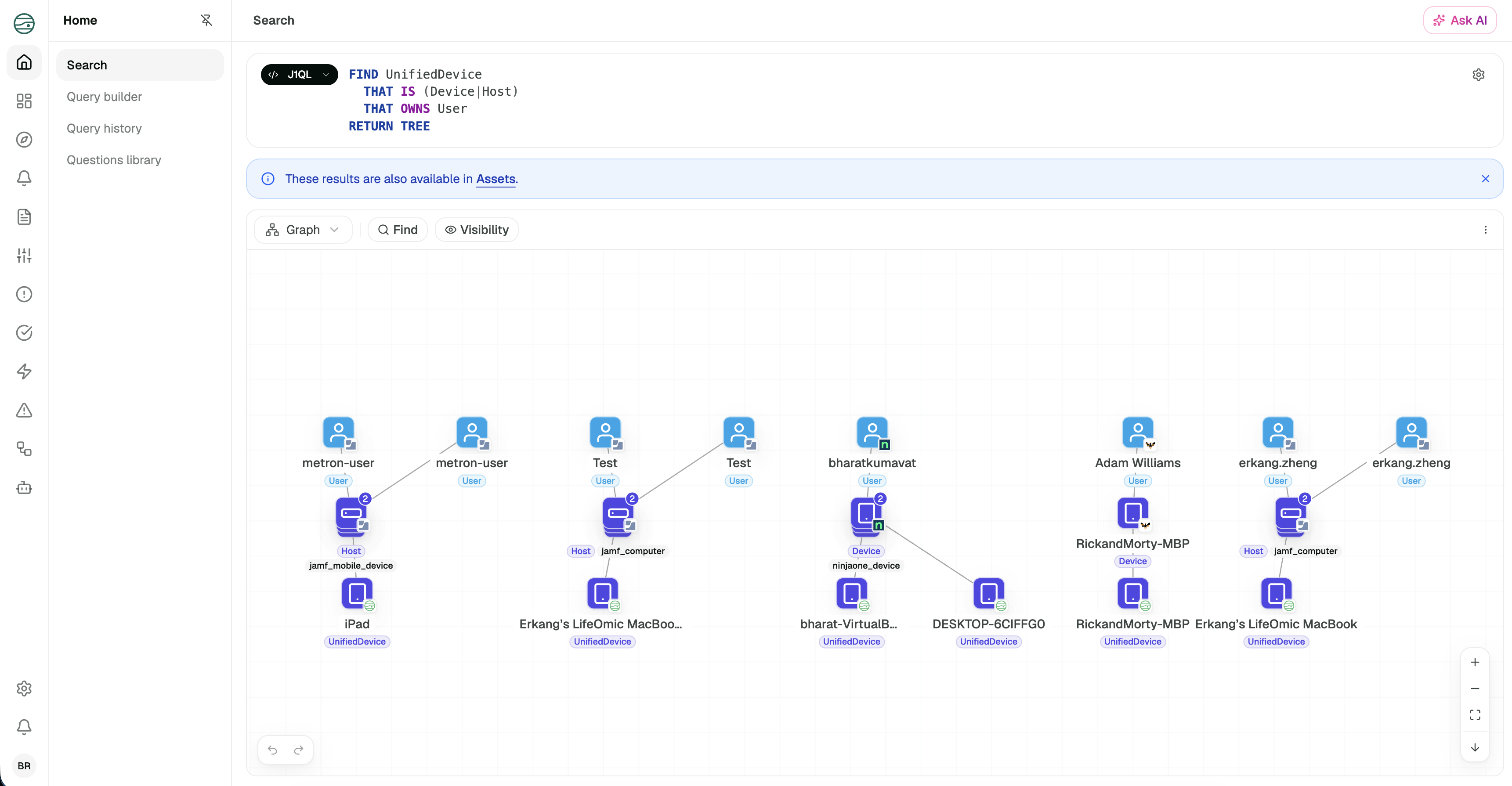 FIND UnifiedDevice with Owners